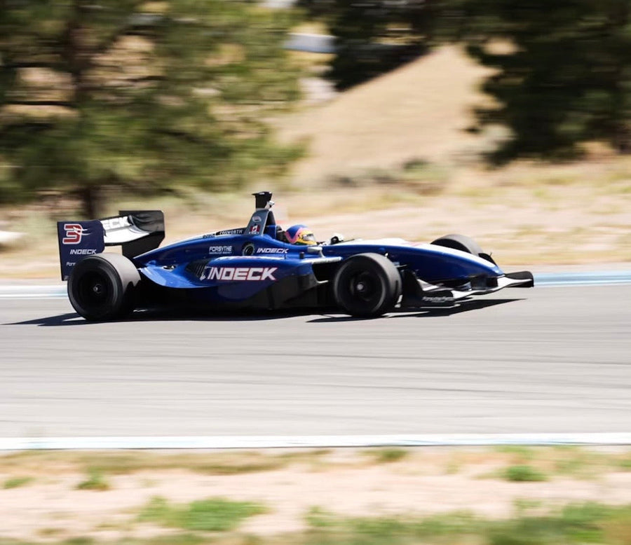 Paul Tracy driving the Panoz DP01 Cosworth Champ Car at Area 27 after setting the official fastest lap record of 1:46.515