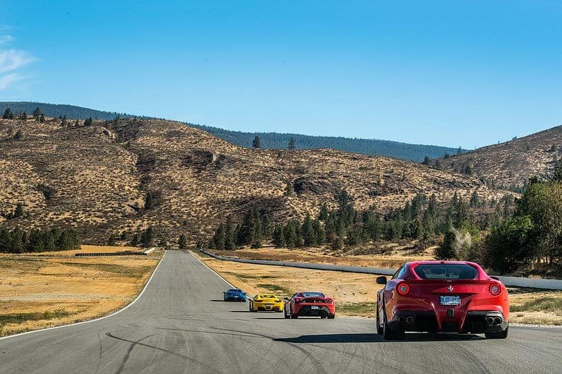 Area 27 members driving sports cars through the South Okanagan circuit